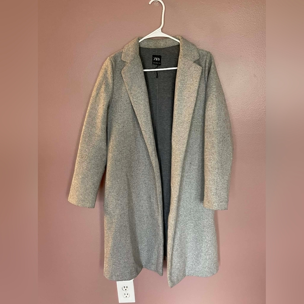 Zara Women's Classic Gray Trench Coat Size M